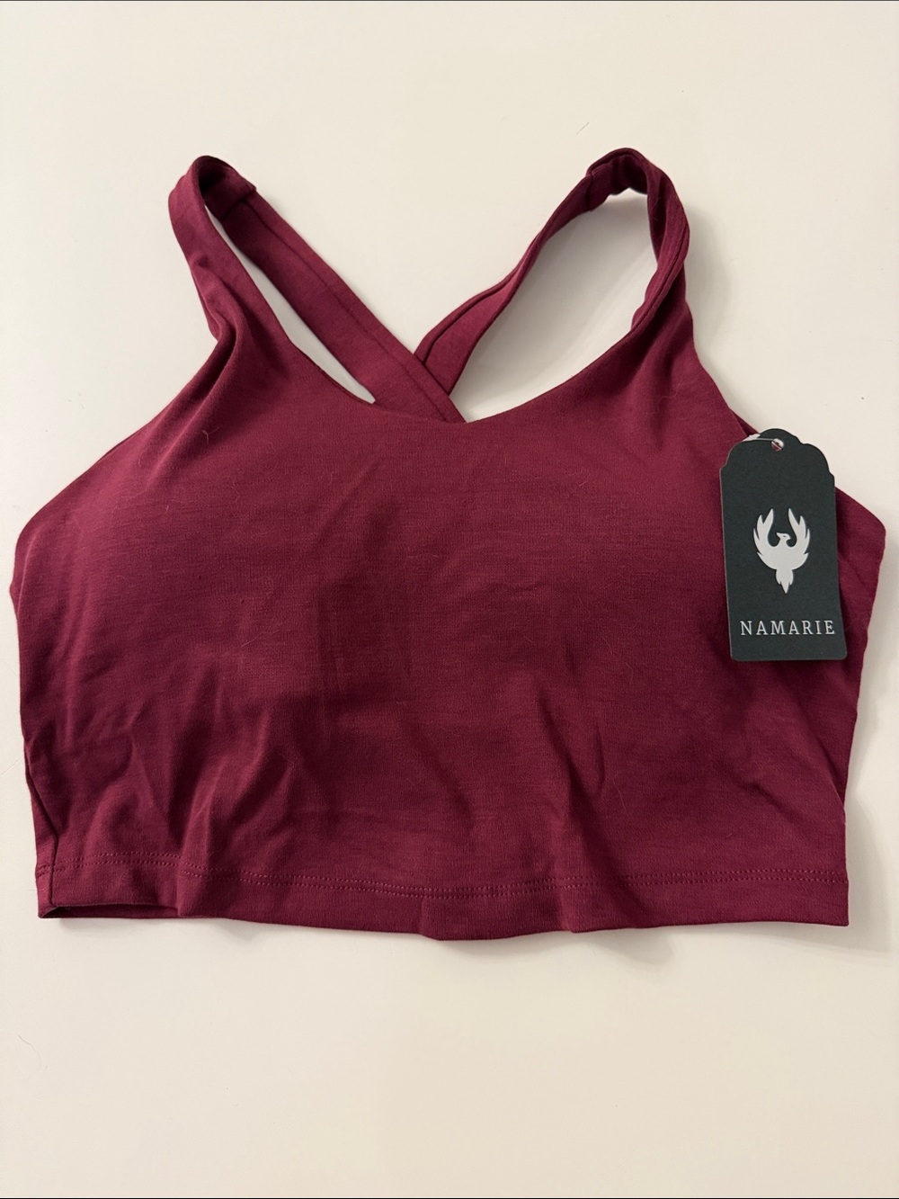 Namarie Women's Burgundy Cross-Back Sports Bra